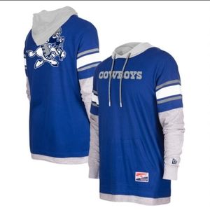 Cowboys Men's New Era Royal Dallas Cowboys Third Down Throwback Long Sleeve Hood